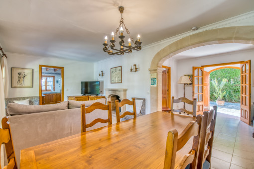 View of the dining area