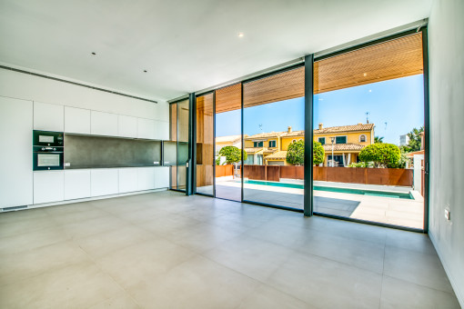 Living area with panorama windows