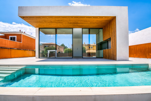 Modern pool and terrace area