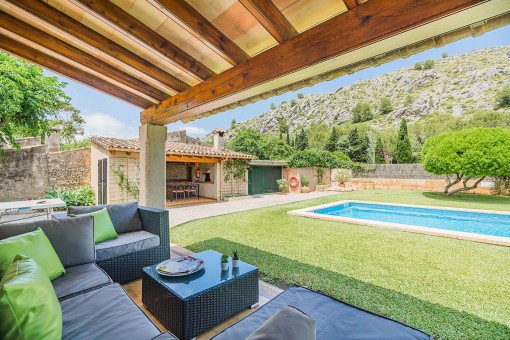 Lounge terrace with views to the pool