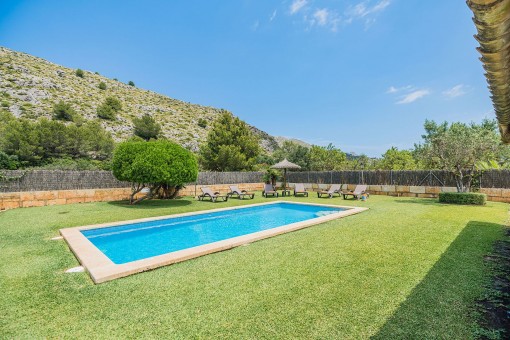 Dreamlike garden and pool area