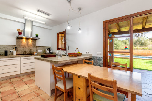 Open kitchen with terrace access