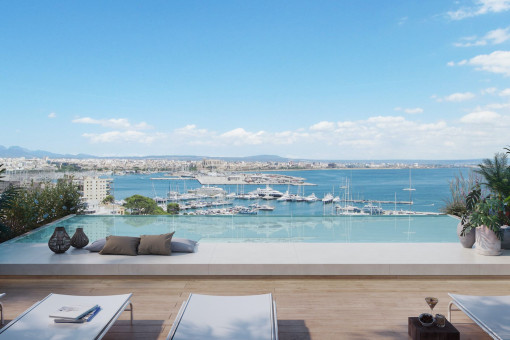 Impressive,high-quality penthouse with views over the bay of Palma