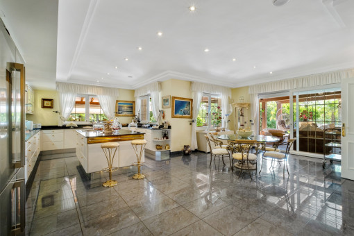 Large kitchen with terrace access