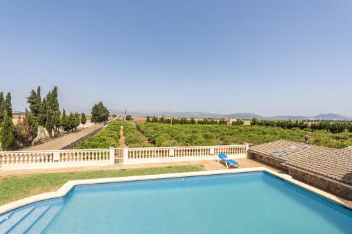 Pool with sweeping views over the landscape