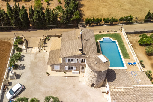 View of the property from above