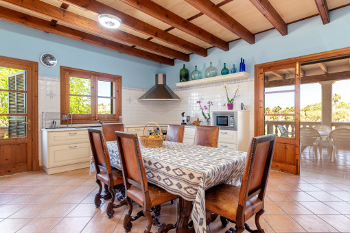 Kitchen and dining area