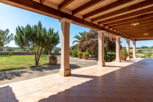 Covered terrace in the garden