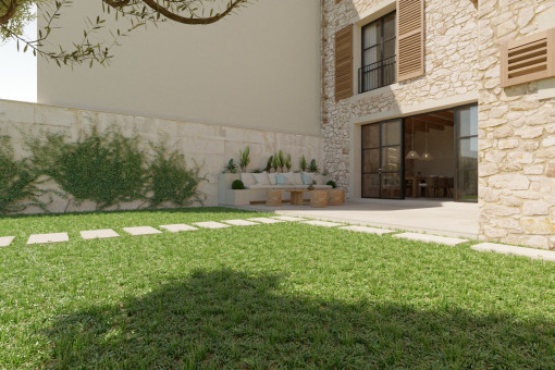 Idyllic garden area