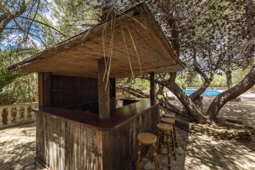 Rustic pool bar