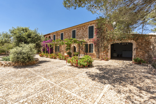 Stone-covered country house