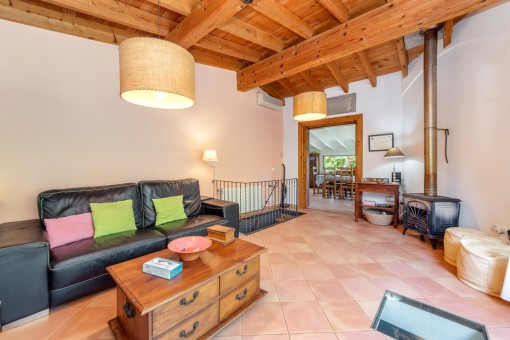 Cozy living area with fireplace