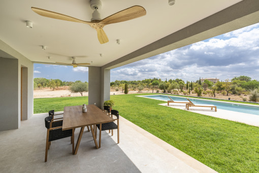 Covered dining area