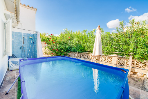 Terrace with pool and outdoor shower