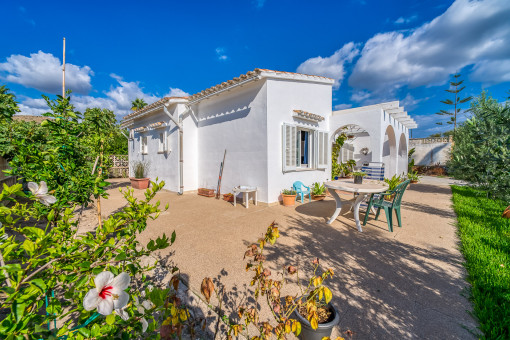 Large terrace surrounds the house