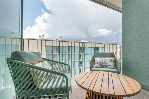 Balcony with seating area