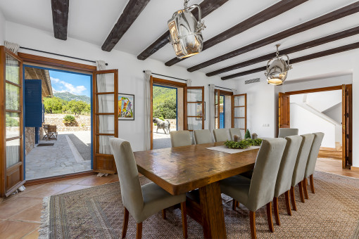 Impressive dining area with terrace access