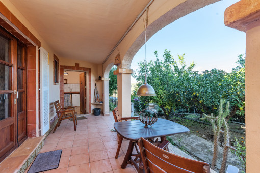 Terrace with a garden view