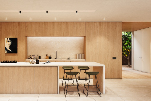 Modern kitchen with cooking island