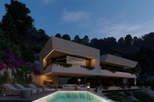 The villa by night