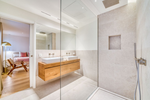 Bathroom with walk - in shower