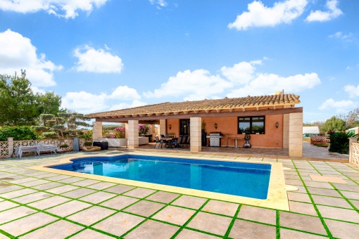 View of the finca and the pool area