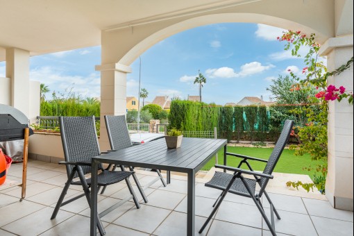 Terrace with garden views