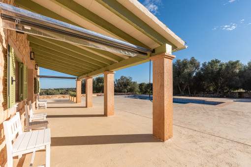 Partly covered terrace