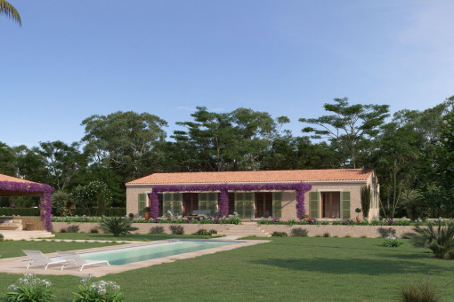Unique, newly-built finca with panoramic views and pool near Cas Concos