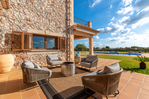 Sunny lounge terrace