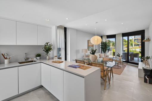 Open-plan kitchen