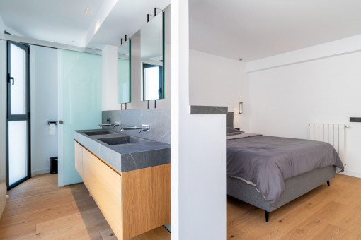 master bedroom with bathroom