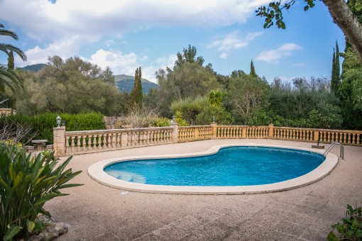 View of the pool area