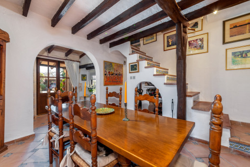 Dining area and access to the upper floor