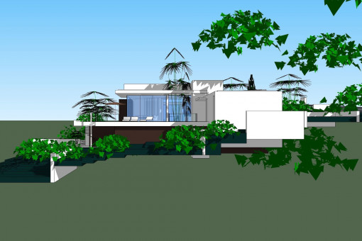 Villa construction project with pool and sea view in Santa Ponsa