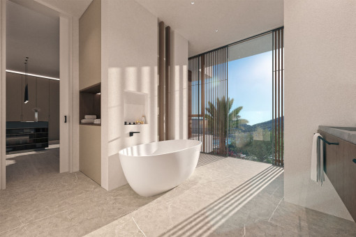 Bathroom with stunning views