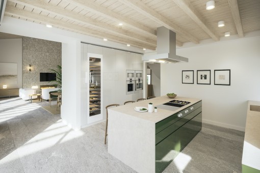 Modern kitchen with cooking island