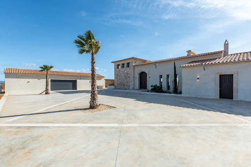 Front view and garage