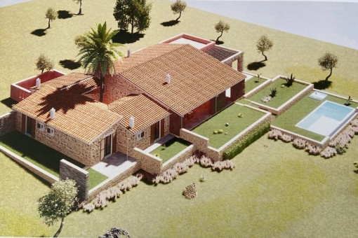 Spectacular project for a detached house with pool on a large plot perfectly-located in Sant Llorenc