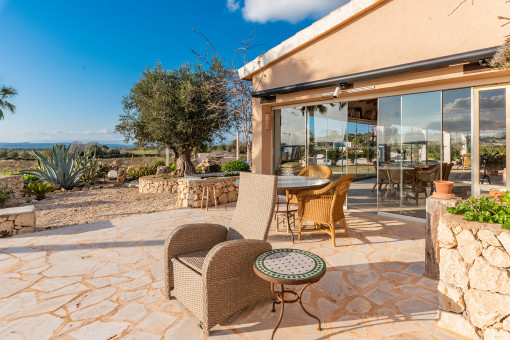 Sunny outdoor terrace