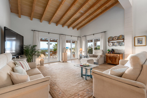 Generous living area with terrace access