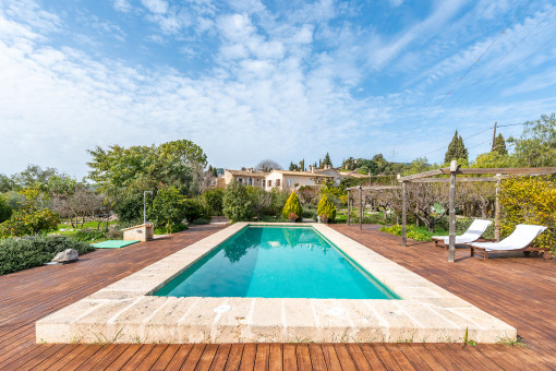 Large 12 x 4 metres pool and sun terrace