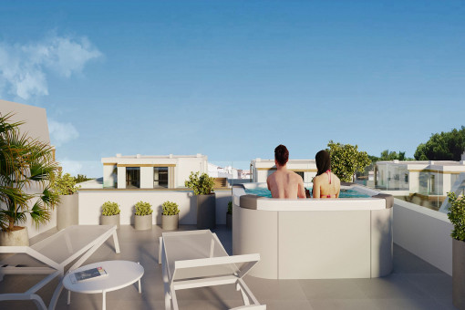 Roof terrace with jacuzzi