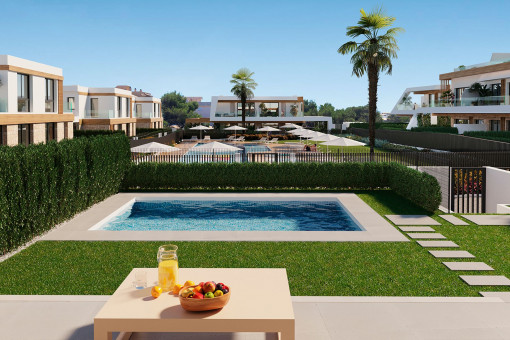 Luxurious residential project with 3-bedroom semi-detached villas with pool in Cala Rajada