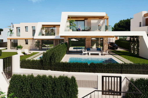 Luxury residential project, 3-bedroom semi-detached villa with swimming pool in Cala Ratjada