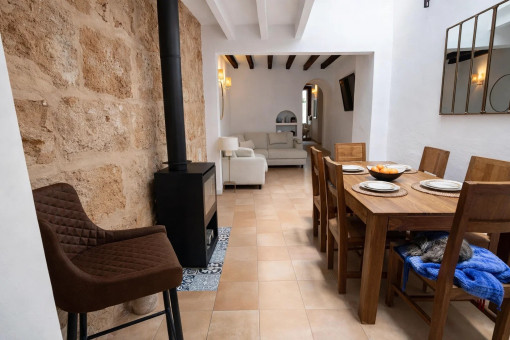 Dining area with oven