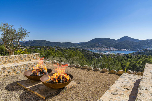 Fire place on the terraace