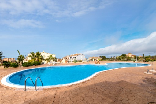 View of the pool area