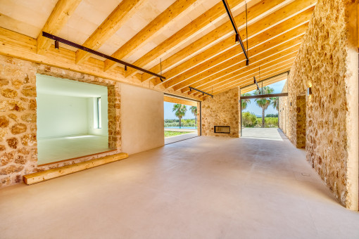 Open living and dining area