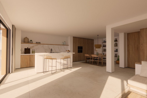 View to the kitchen